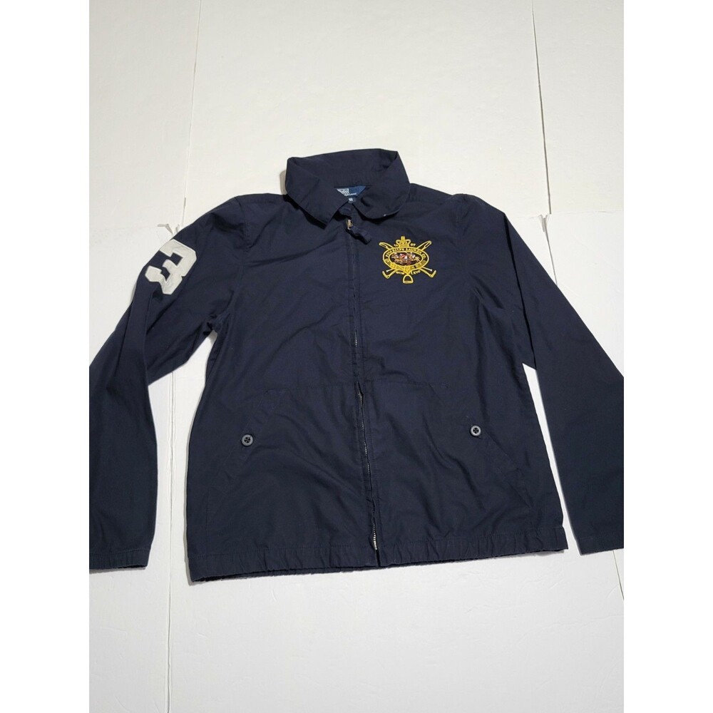 (#16) Vtg Polo Ralph Lauren Harrington Blue Jacket Full Zip Size Kid M (12/14)